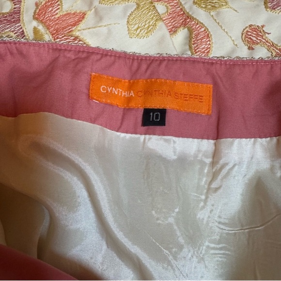 Cynthia Steffe Cream and Orange A-Line Skirt - Picture 3 of 9